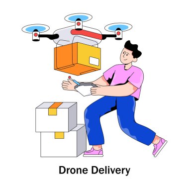 İnsansız hava aracı dağıtımının modern tasarım çizimi