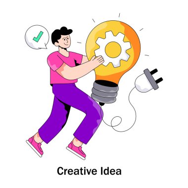 Fikir üretiminin düz tasarım çizimi