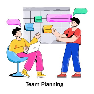 Görev planlamasının bir illüstrasyon tasarımı