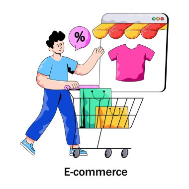 İnternetten satın alma tişörtünün modern tasarımı