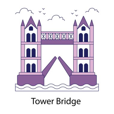 Tower Bridge 'in düz tasarım simgesi