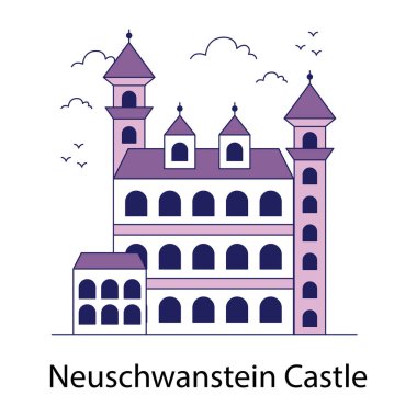 Neuschwanstein kalesinin yaratıcı tasarım simgesi