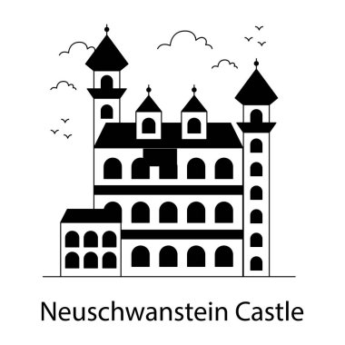 Neuschwanstein kalesinin yaratıcı tasarım simgesi