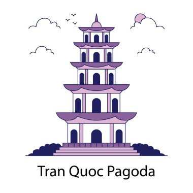 Perfect design icon of tran quoc pagoda