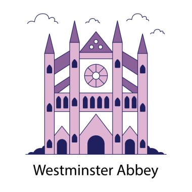 Modern design icon of westminster abbey