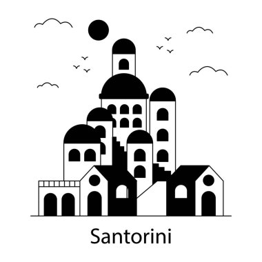 An icon design of Santorini