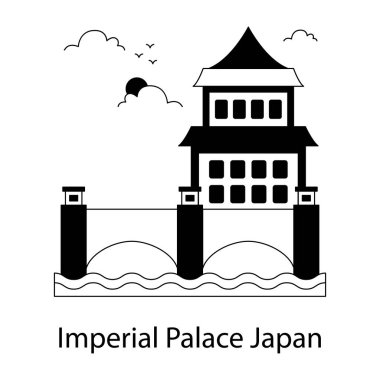 An icon design of imperial palace japan