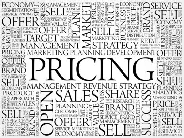 Pricing word cloud collage, business concept background clipart