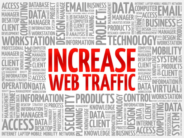 Augmenter Trafic Web Concept Nuage Mot — Image vectorielle