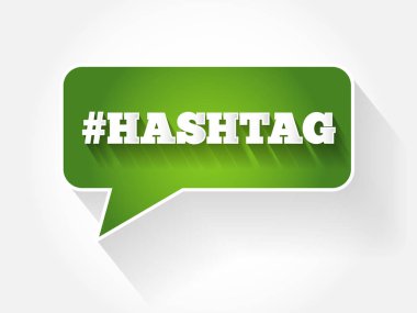 Hashtag işareti metin ileti balonu, düz arka plan kavramı