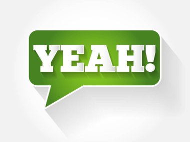 Evet! metin iletisi kabarcık, düz iş kavramı arka plan