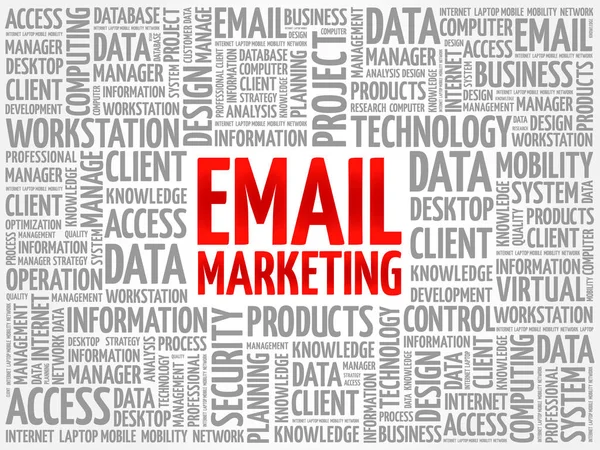 Email Marketing Slovo Mrak Koncepce — Stockový vektor