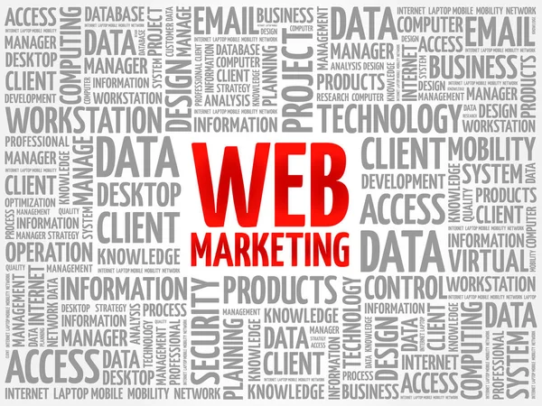 Web Marketingword Nuvem Colagem Fundo Conceito — Vetor de Stock