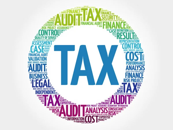 Tax Parola Cloud Collage Business Concept Background — Vettoriale Stock