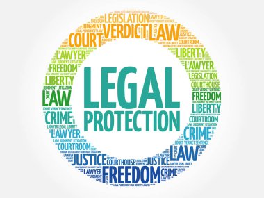 Yasal koruma kelime bulutu kavramı arka plan