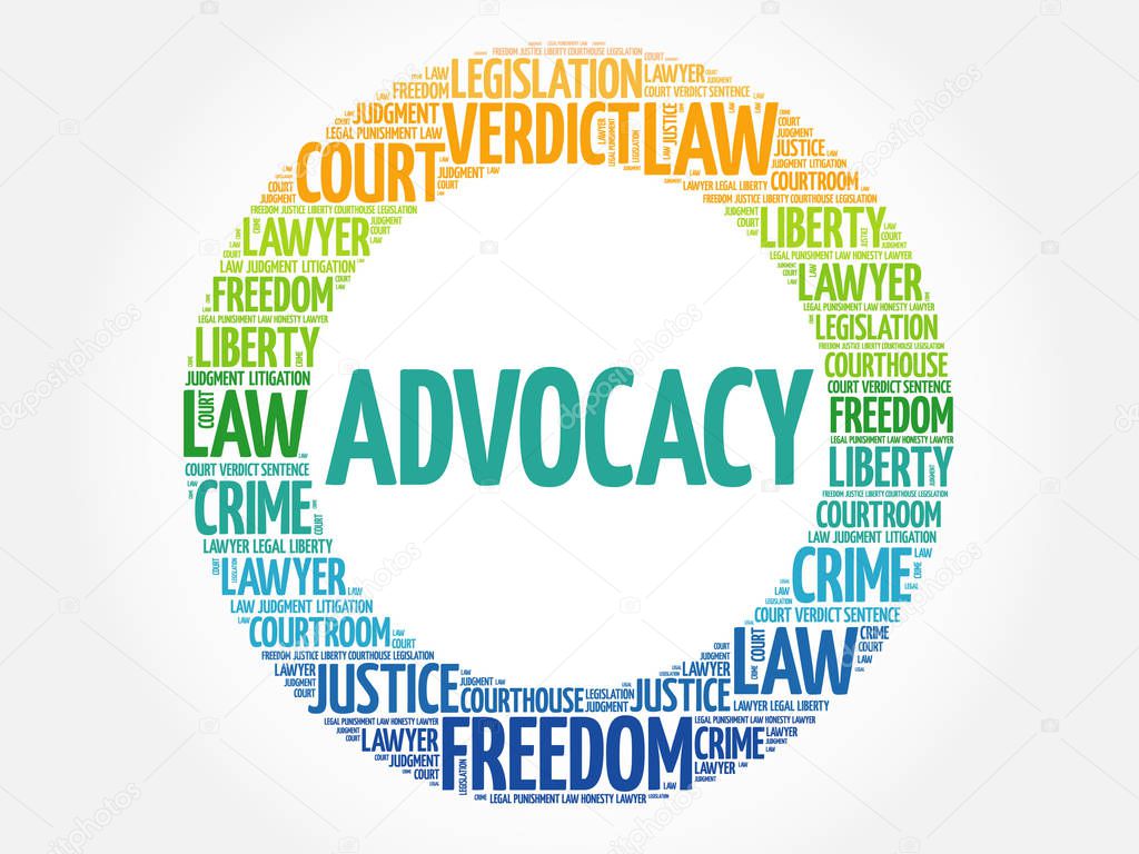 Advocacy word cloud concept background