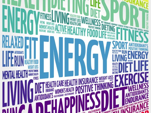 Energy Word Cloud Fitness Sport Health Concept — Stock Vector