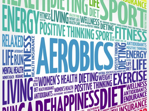 Aerobics Word Cloud Collage Health Concept Background — Stock Vector