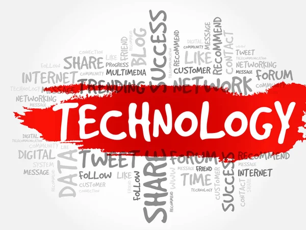 Technologie Mot Cloud Concept Entreprise — Image vectorielle