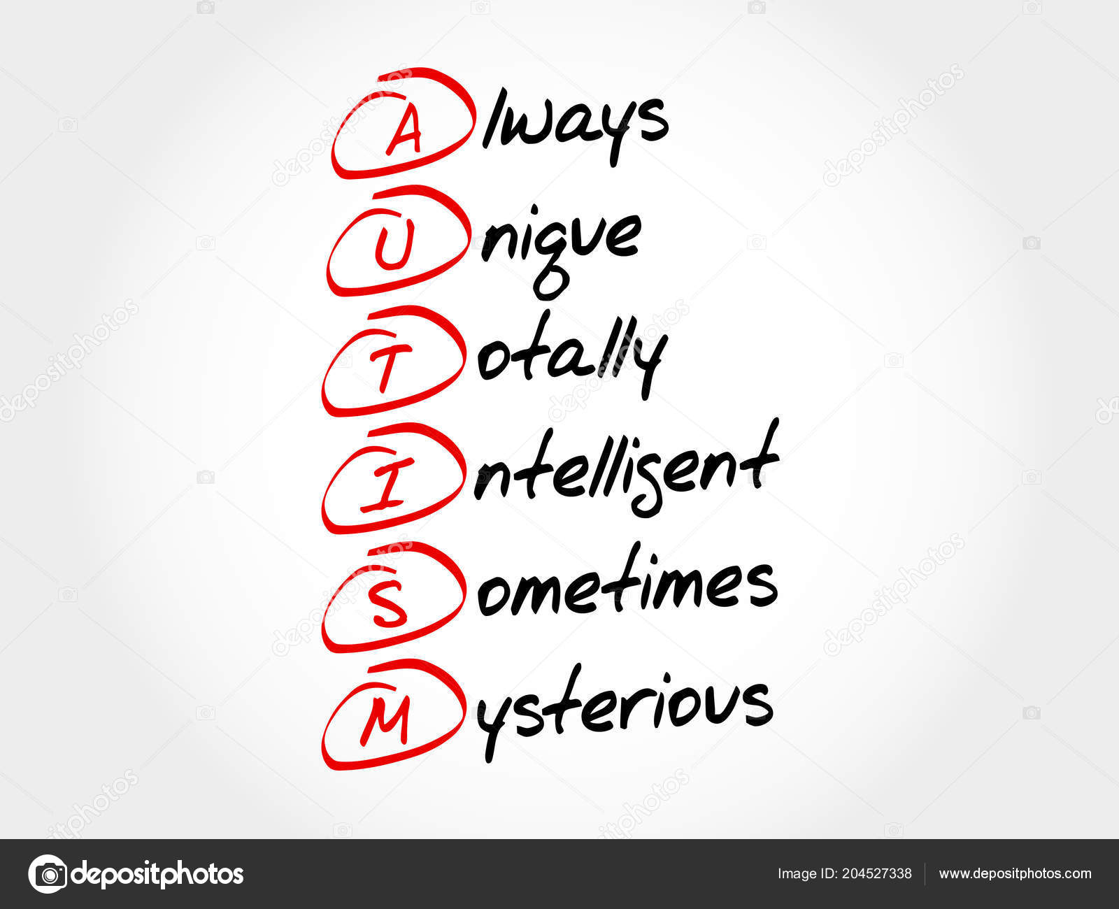 Autism Always Unique Totally Intelligent Sometimes Mysterious Acronym