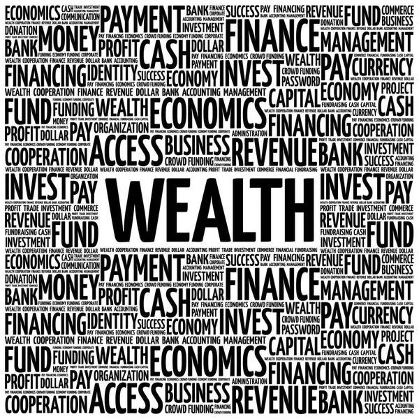 Wealth Word Cloud Business Concep — Stock Vector