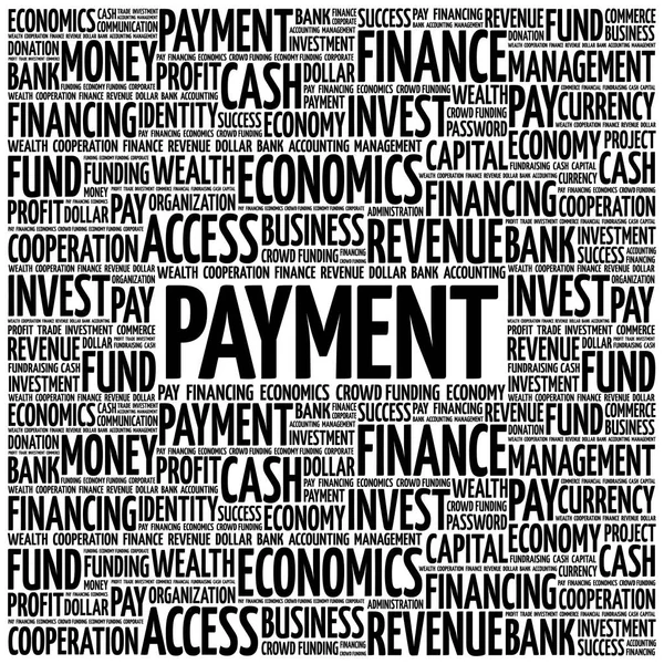 Payment Word Cloud Collage Business Concept Background — Stock Vector