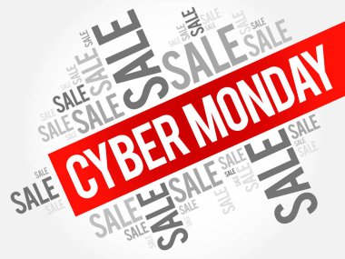 Cyber Pazartesi bulut, iş kavramı arka plan kelime.
