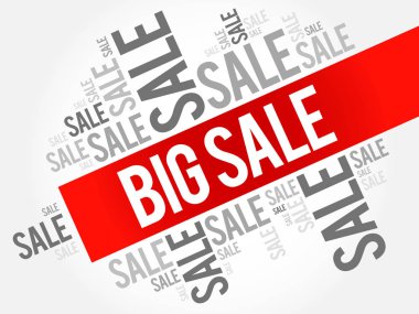 Büyük satış kelime bulutu arka plan, iş kavramı