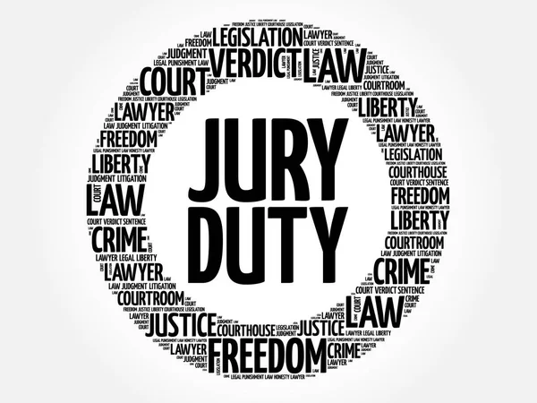 Jury Duty word cloud — Stockvector