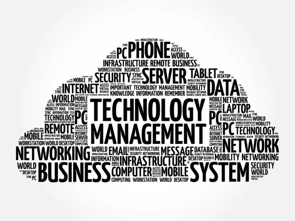 Technologie Management Word Cloud — Stockvektor