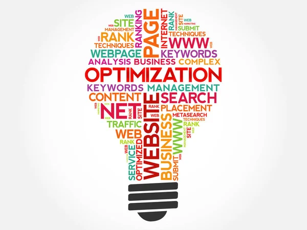 OPTIMIZATION หลอดไฟคําเมฆ — ภาพเวกเตอร์สต็อก