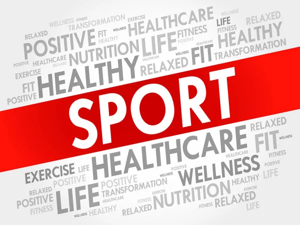 Sport Nuvem Palavras Fitness Conceito Saúde —  Vetores de Stock
