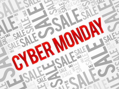 Cyber Pazartesi bulut, iş kavramı arka plan kelime.