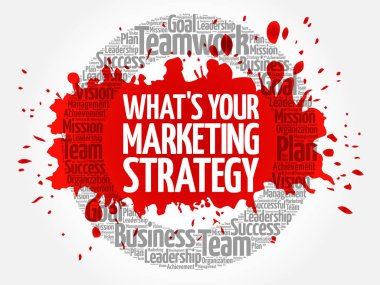 Pazarlama stratejiniz nedir? Bulut kolajı, iş konsepti...