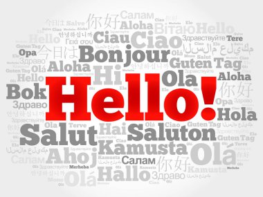 Merhaba kelime bulut dünyanın farklı dillerinde, arka plan konsepti