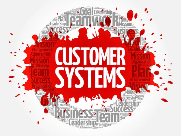 Customer Systems Cercle Mot Nuage Concept Entreprise — Image vectorielle