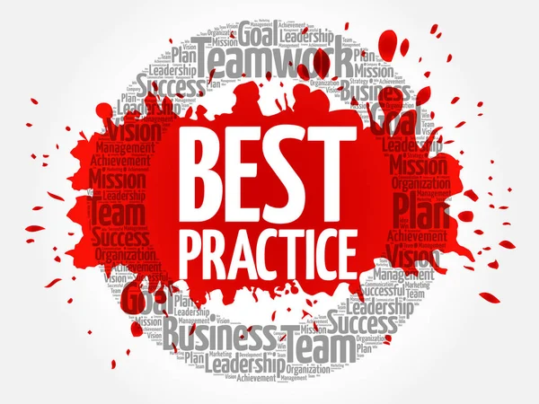 Best Practice Cercle Mot Nuage Concept Entreprise — Image vectorielle