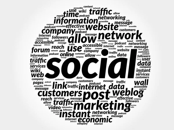 Concetto Social Business Nel Word Tag Cloud — Vettoriale Stock