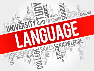 Dil kelime bulutu, eğitim iş kavramı