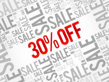 % 30 off Satılık kelime bulutu arka plan, iş kavramı