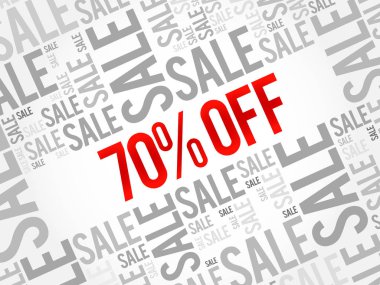%70 off Satılık kelime bulutu arka plan, iş kavramı