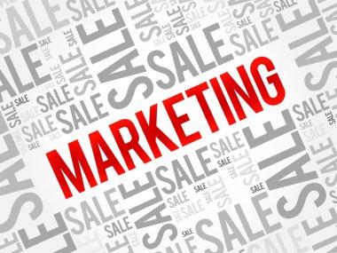 Pazarlama kelime bulutu arka plan, iş kavramı