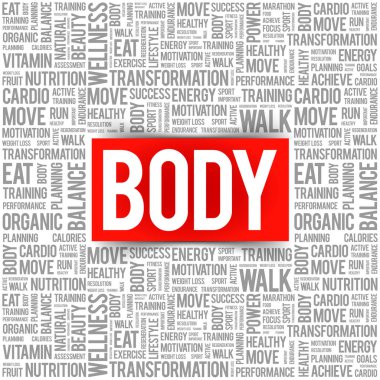 Cesedi sözcük bulut kolaj, sağlık kavramı arka plan