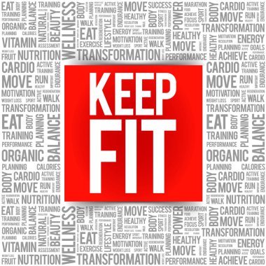 Uygun kelime bulut kolajı, sağlık konsepti geçmişi