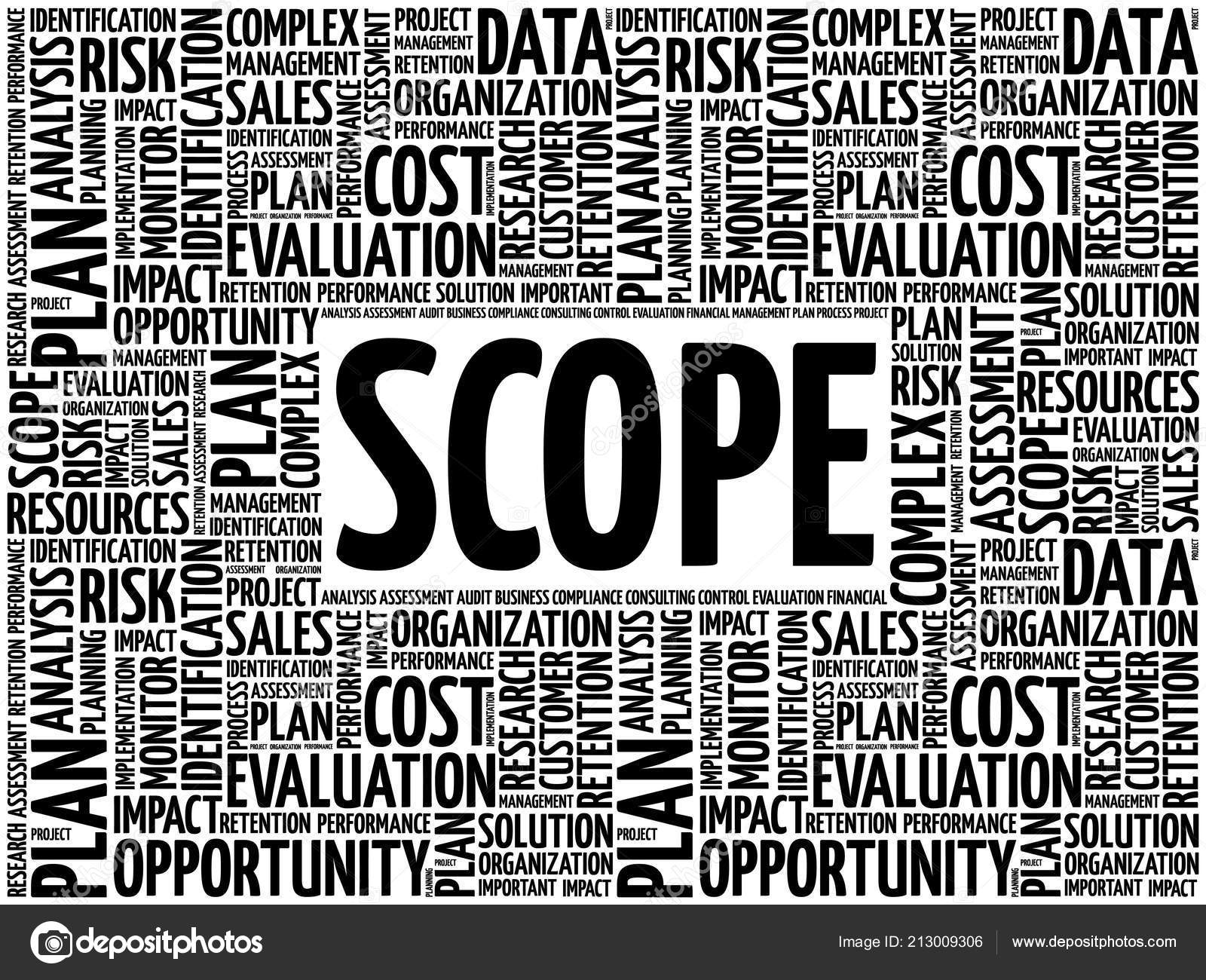 Scope Word Cloud Collage Business Concept Background Stock Vector Image