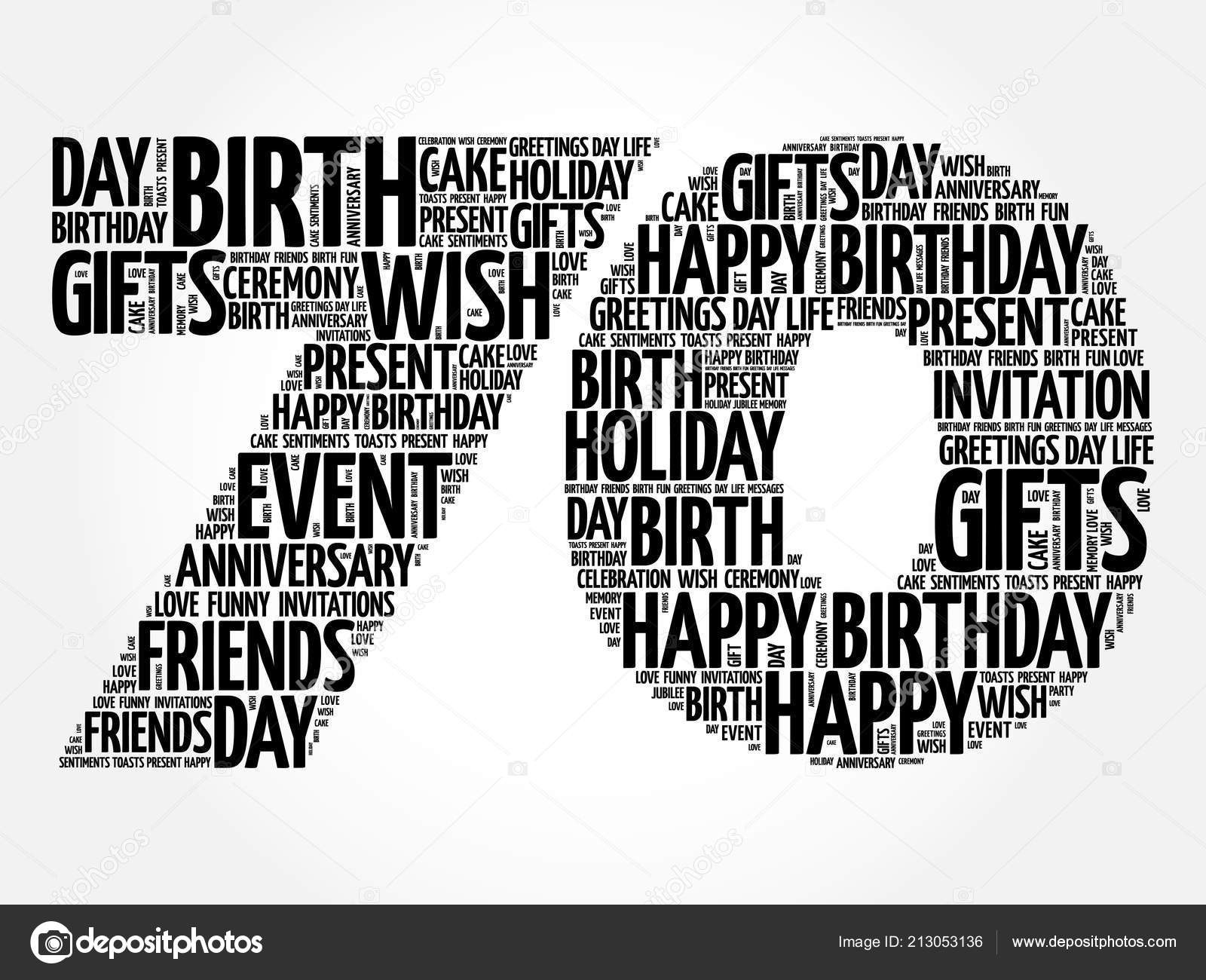 Download Happy 70Th Birthday Word Cloud Collage Concept — Stock ...