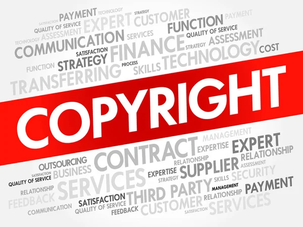 Copyright Parola Cloud Concetto Business — Vettoriale Stock