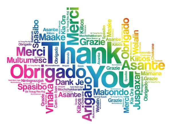 Merci Word Cloud Fond Toutes Les Langues Multilingue Pour Éducation — Image vectorielle