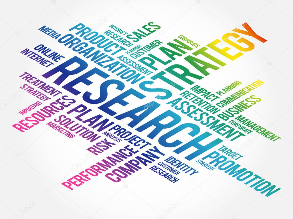 Research word cloud collage, business concept background
