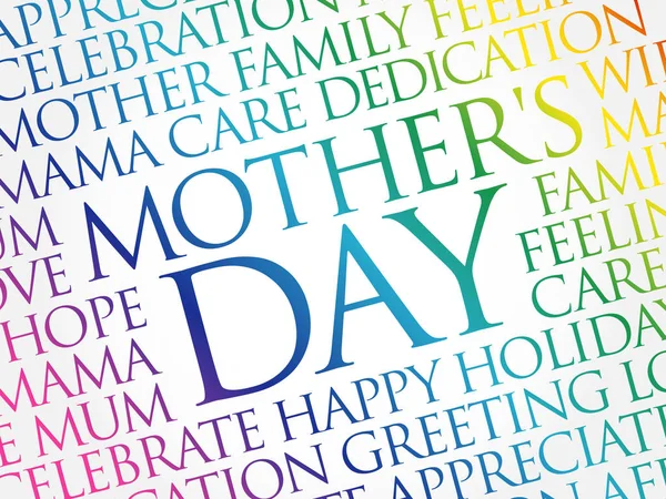 Mother Day Word Cloud Care Love Family Motherhood Concept — стоковый вектор